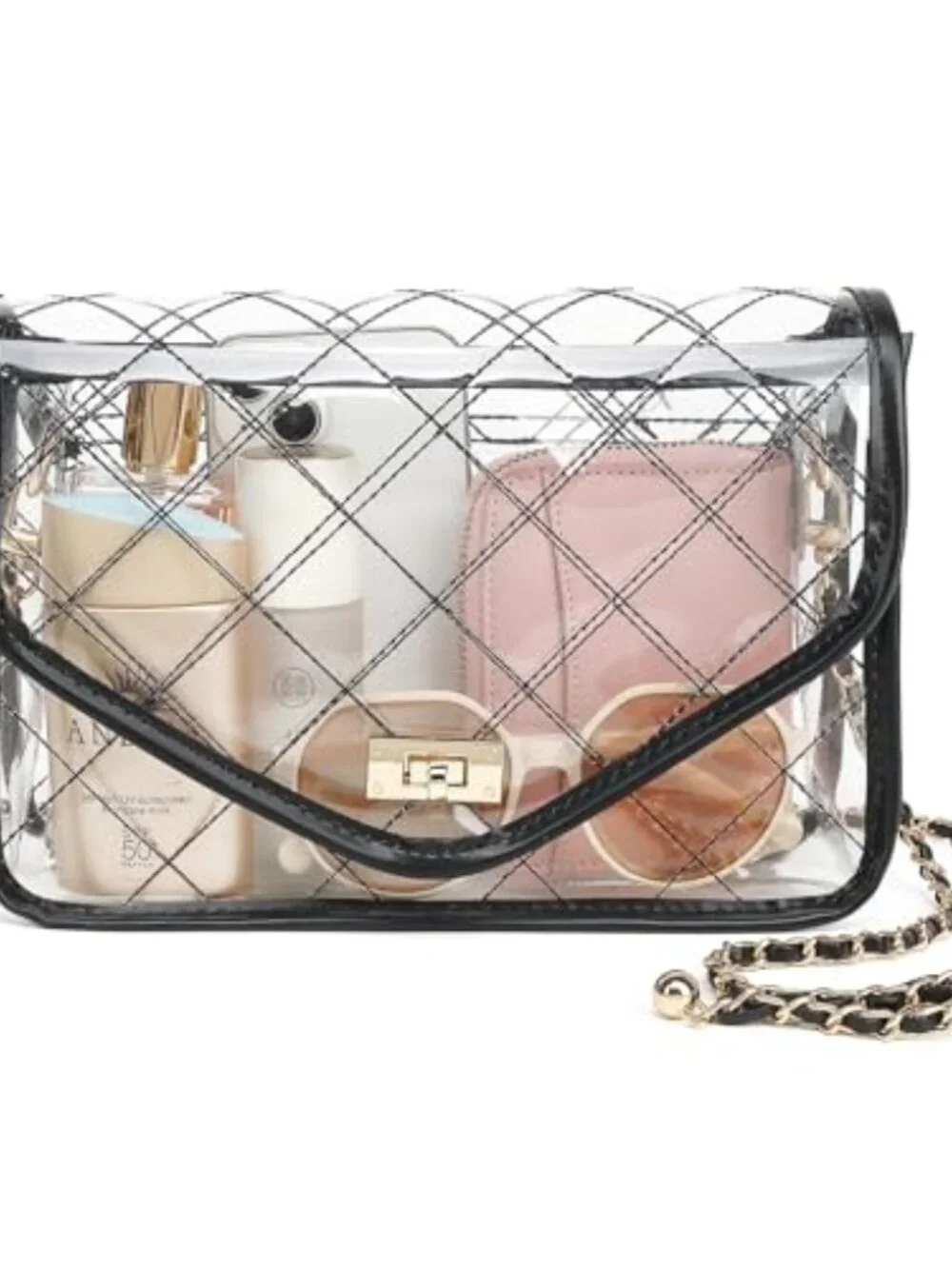 Clear Quilted PVC Crossbody Bag Stadium Approved Concerts